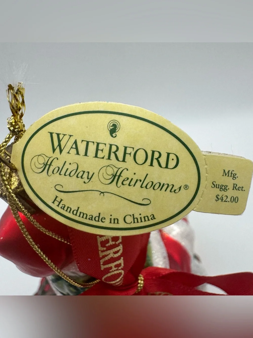 Waterford Holiday Heirlooms Noble Gift Giver Santa Glass Christmas Ornament